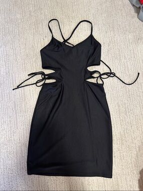 Urban Outfitters Black Cutout Tie-Side Bodycon Dress